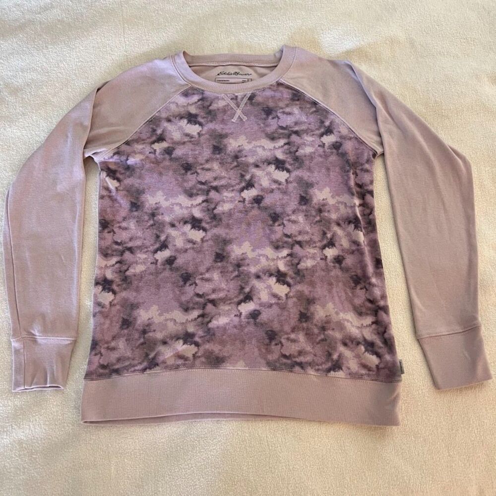 Eddie Bauer Legend Wash Sweatshirt Woman Purple Tie Dye, Size S